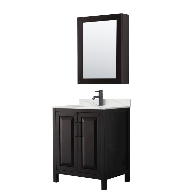 Daria 30'' W Vanity, Matte Black, Brown, Giotto Quartz