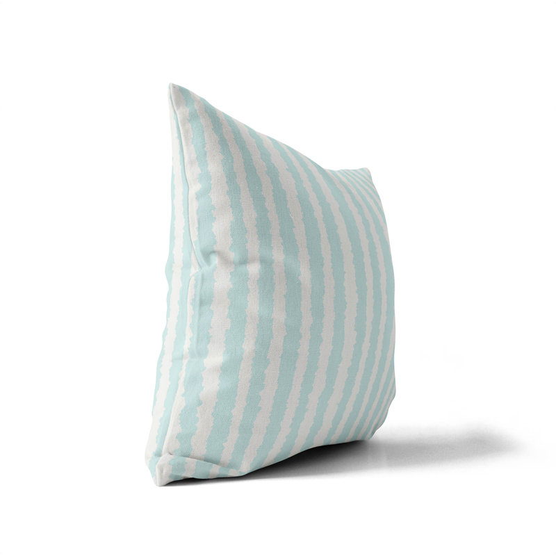 Coussin Long Gen, Bleu clair / rayures bleues, H 26 po x l 26 po