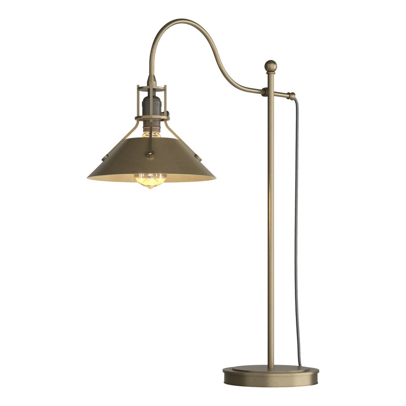 Lampe de table arquée 27 po Henry, Doré clair, Or doux