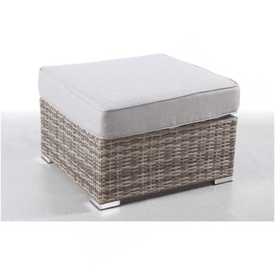 Repose-pieds d'extérieur avec coussin entièrement assemblé