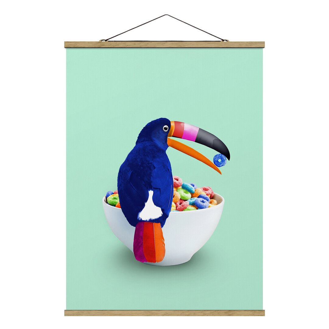 Grafikdruck Frühstück mit Toucan von Jonas Loose