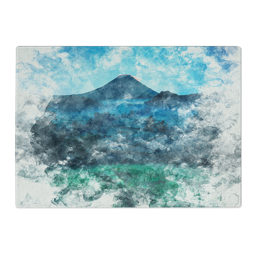 Tempered Glass Mountain View in Bali Chopping Board