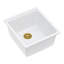 Évier de cuisine encastré en composite blanc à quartz, évier de préparation en granite avec station de travail 17 po x 19 po avec drain arrière, planche à découper et support de séchage inclus pour îlot de cuisine et bar