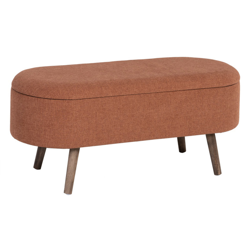 Spillville Polyester Blend Upholstered Storage Bench, Tile