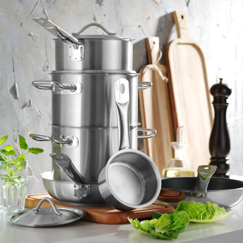 Belfry Kitchen Sheron Stainless Steel (18/10) Lid, 53 cm
