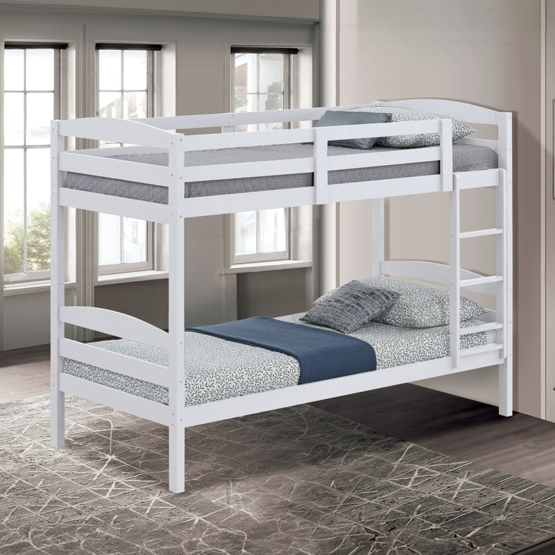 Jillynn Kids Twin Over Twin Bunk Bed, White