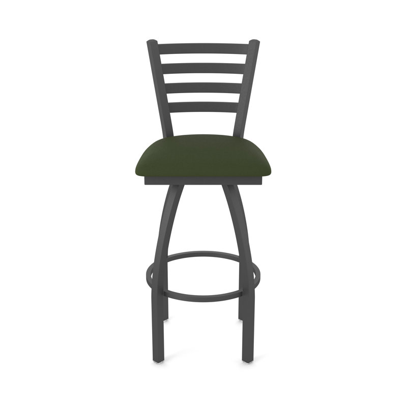 Jackie Swivel Stool, Pewter, Vinyl-Canter Pine, Counter Stool (25" Seat Height)