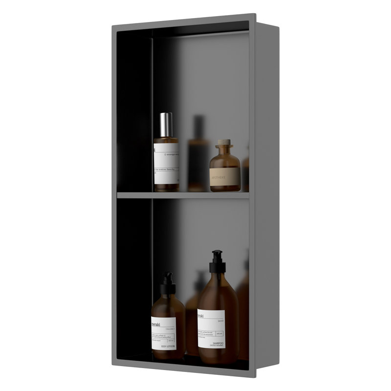 Niche de douche rectangulaire 12 po x H 24 po, Bronze industriel-noir