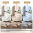 Upholstered Beige Chenille Swivel Oversized Lounge Armchair With Pillow And Metal Base-516806476
