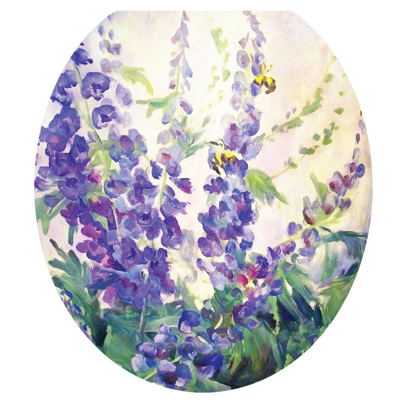 Décalcomanie de siège de toilette floral mauve floral, Rond