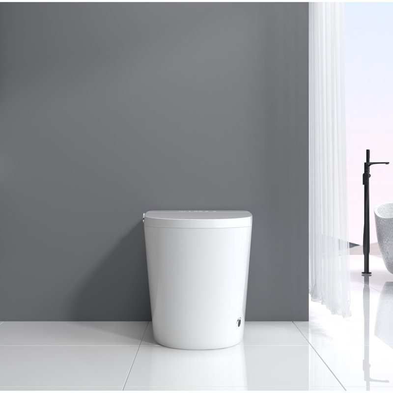 Toilette de luxe avec lavage pulsé, affichage à DEL - siège chauffant à température réglable blanc intelligent et chasse automatique