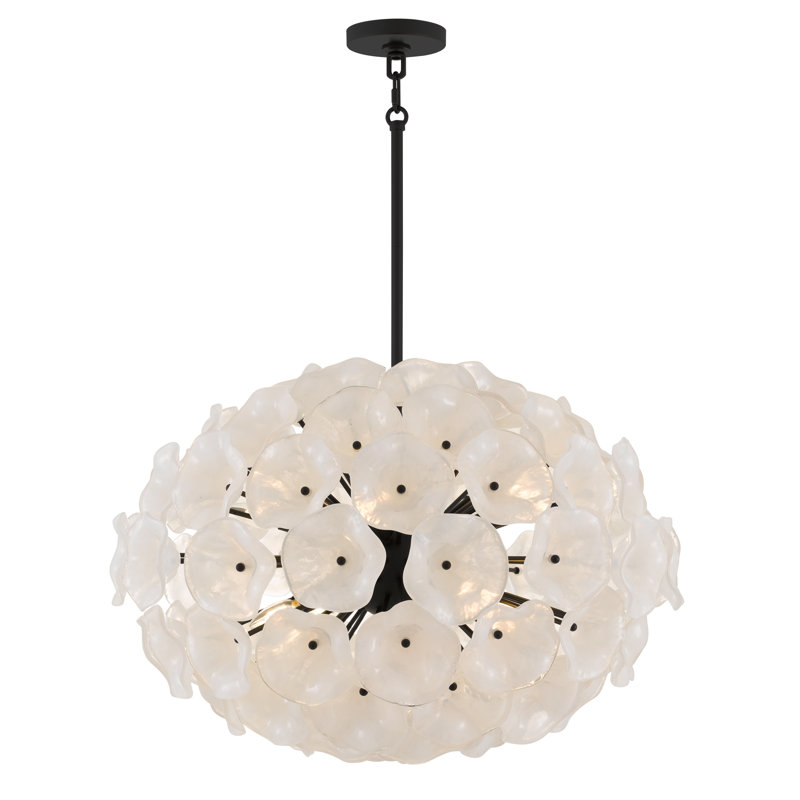 Luminaire suspendu noir mat 8 lumières Audrey