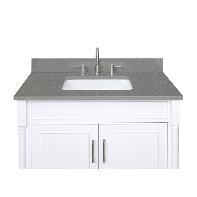 Lotte 37'' W Single Vanity Top, Contrail Matte