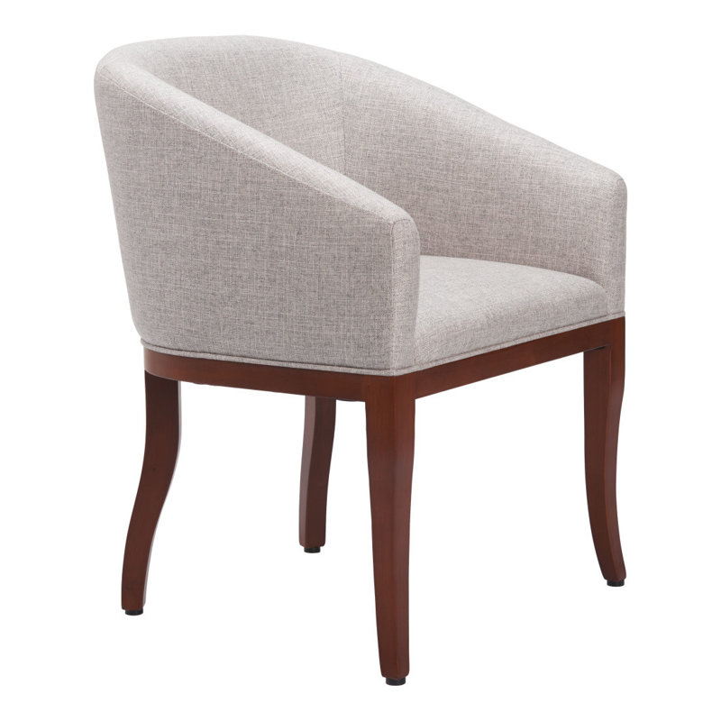 Chaise de salle à manger rembourrée grise et brune