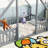 Twin Wood House-Shaped Floor Bed With Fence, Guardrails ,Grey-546964415-546964412