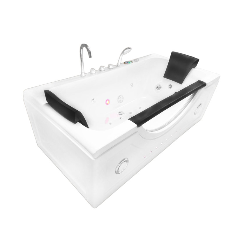 NIAGARA 71" x 36" 2-Person White Whirlpool Bathtub with Dual Pump