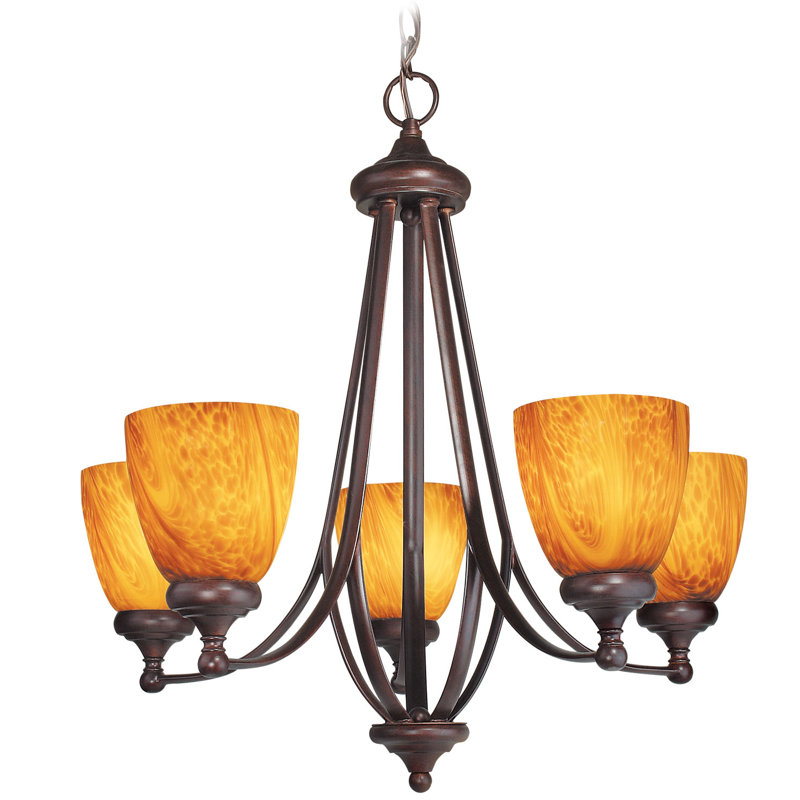 Lustre classique/traditionnel ombré 5 lumières Kenshaw, Bordeaux