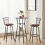 Ensemble de 3 tables de bar et chaises pour chaises de bar à hauteur de comptoir industrielle avec dossier en métal et siège en tissu