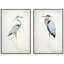 «Blue Heron Bird Portrait Coastal Beach Decor», ensemble de 2 reproductions d'art encadrées sur toile-1615086390-1615086391