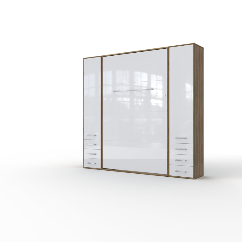Ayvri Murphy Bed, White/Light Brown