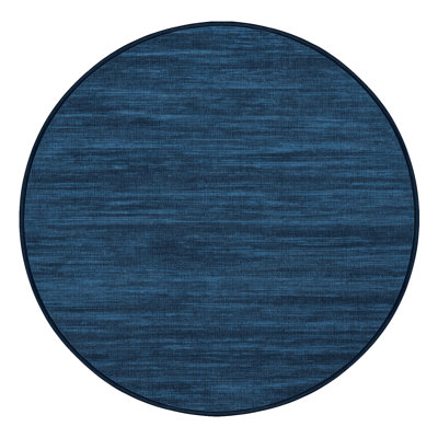 Machine Washable Solid Blue Area Rug