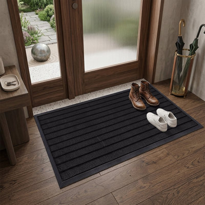 NON-SLIP RUBBER DOOR MAT - INDOOR/OUTDOOR USE