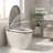Fully Automatic Induction Smart Toilet Seat, Auto Open/Close Lid, Foot Sensor Flush, Warm Air Dryer, 4-Level Heated Seat, LED Display, Night Light, Multi-Mode Cleaning, White+Grey-126036426
