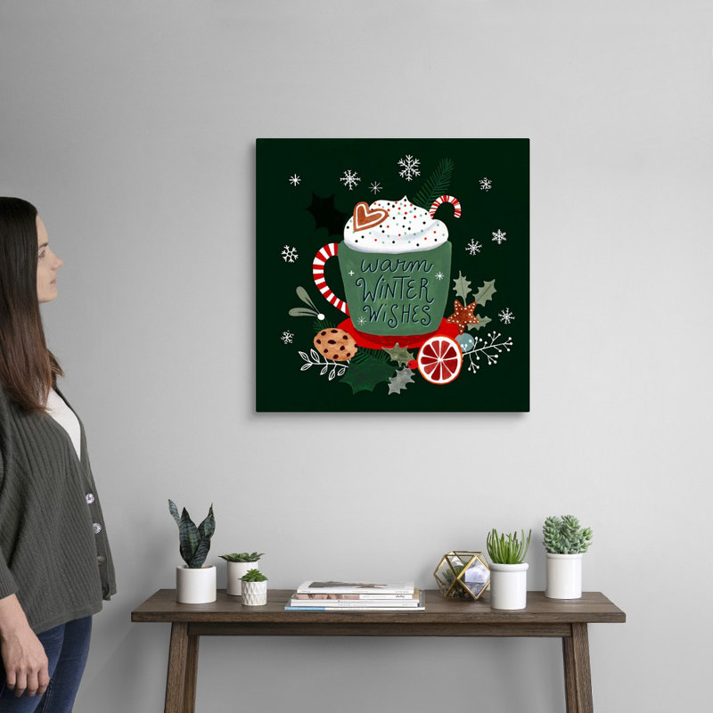 Reproduction d’art textuel sur toile, "Christmas comforts II" par Victoria Borges, Toile tendue