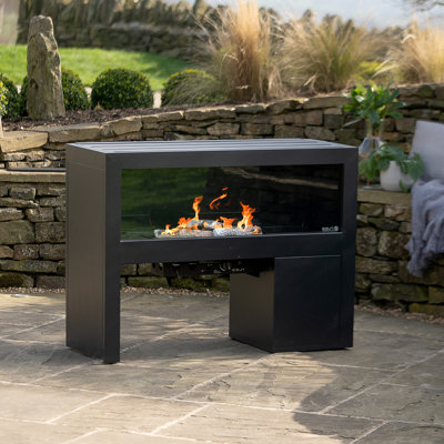 Himanshu Rectangle Douglas Fir Wood Propane Smokeless Fire Pit Table with Hidden Fuel Tank