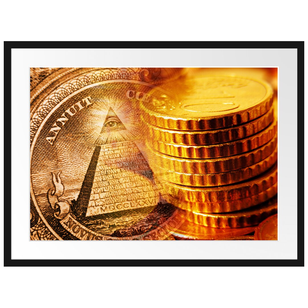 Gerahmtes Poster Illuminati Pyramide