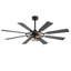 52 po / 65 po. Ventilateurs de plafond noirs avec lumières - Ventilateur de plafond intérieur avec lumière et télécommande, 8 pales, ventilateur de plafond moderne réversible pour chambre à coucher-823044204