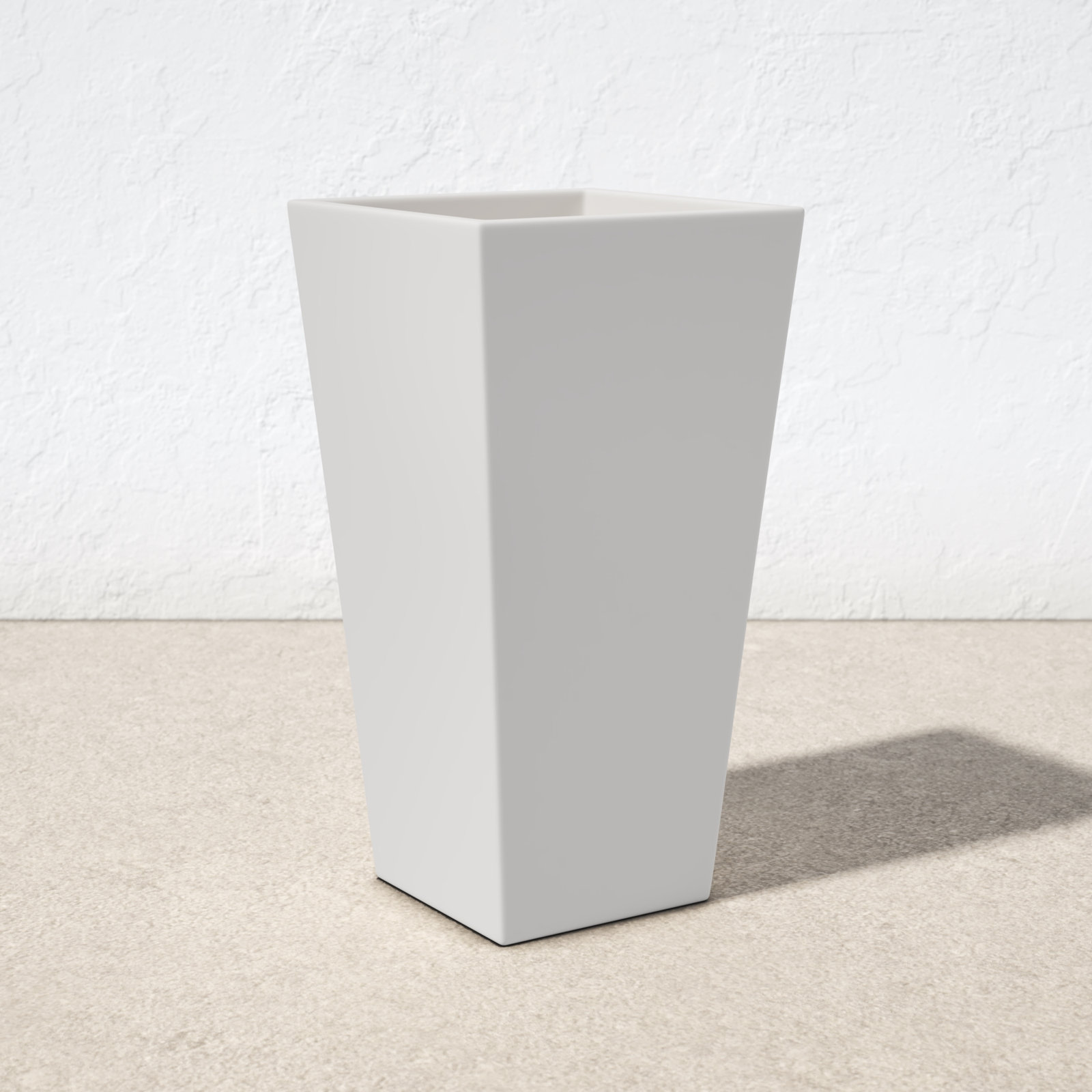 Robards Fiberglass Pot Planter, White, 30" H x 15" W x 15" D