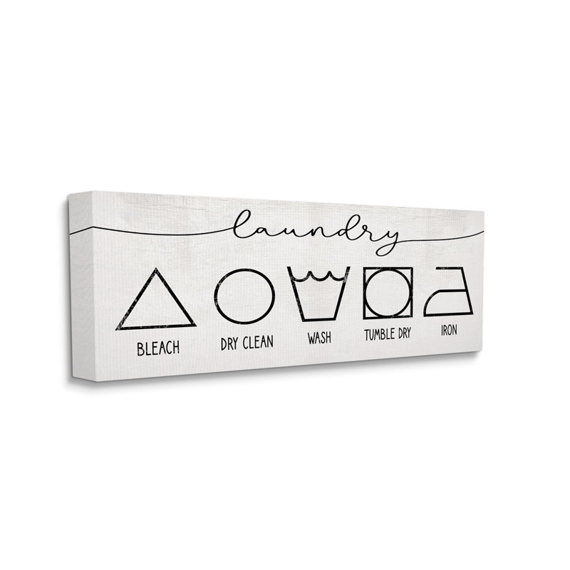 Symbole de lessive simple et rustique, Toile tendue, H 10 po x l 24 po