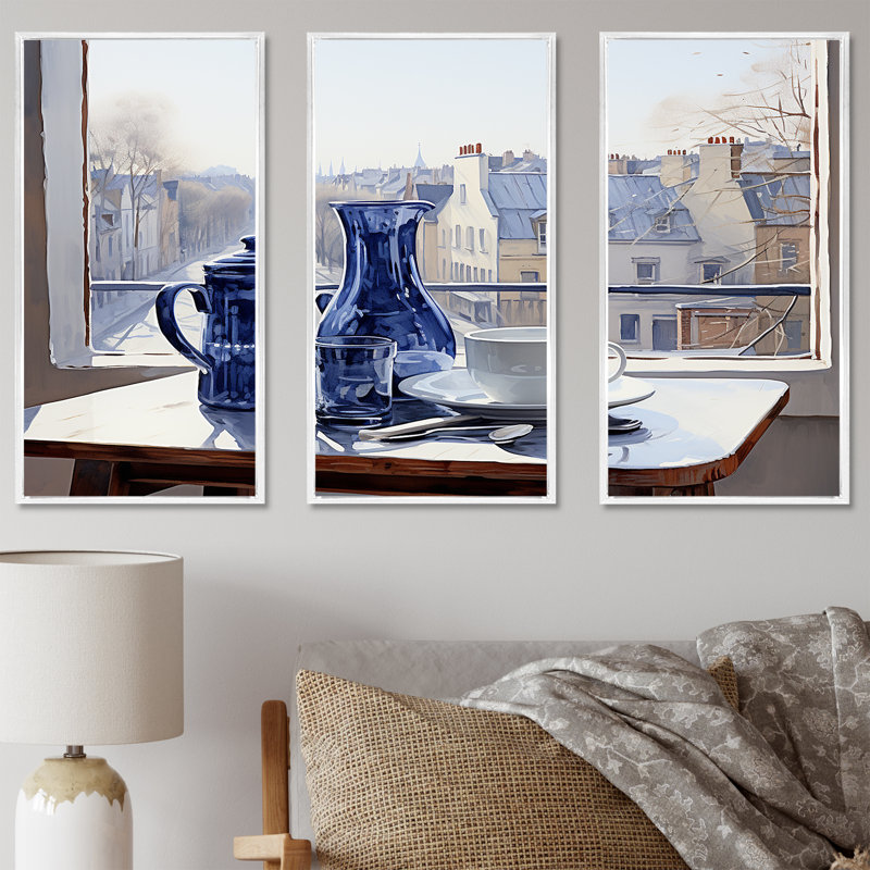 Gris gris urbain parisien - City Paris, art mural, Cadre flottant blanc, H 40 po x l 61 po