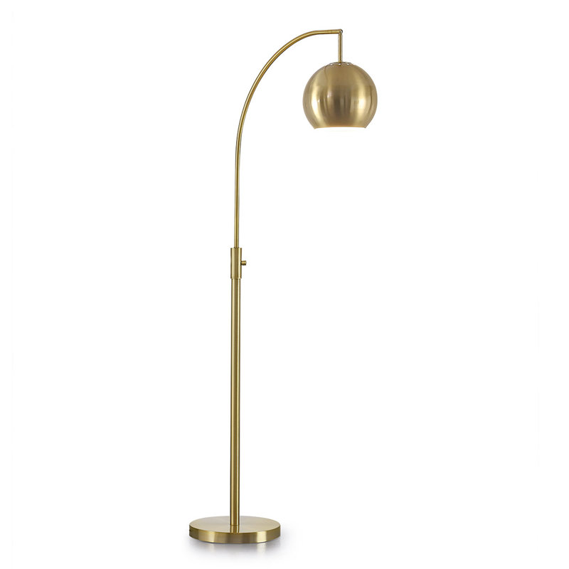 Eddo 68'' Arched Floor Lamp, Brass, Brushed Brass