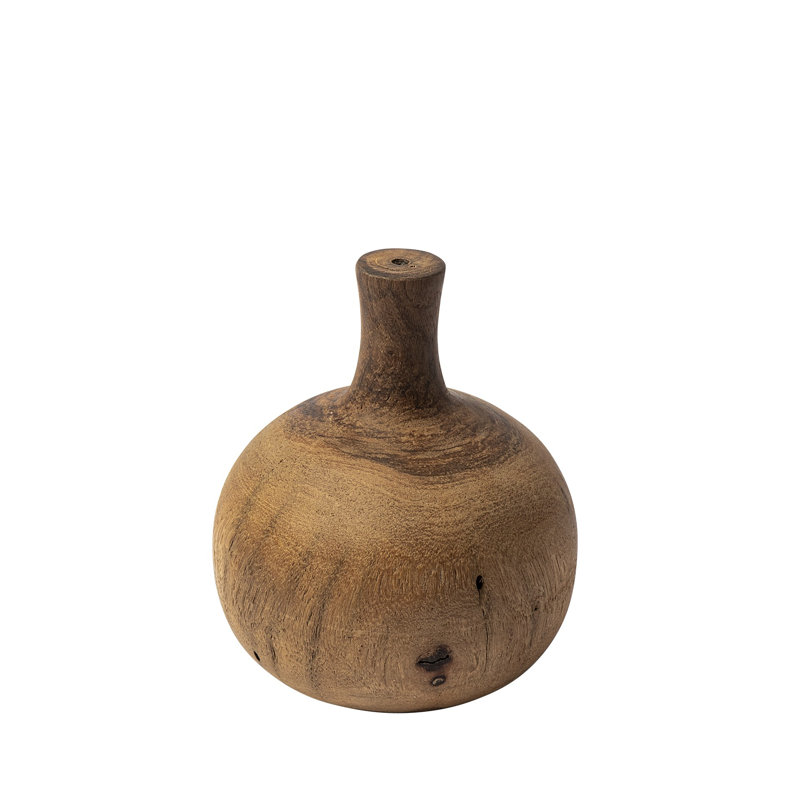 Pièce de décor en forme de vase 11 "en bois, H 7 po x l 6 po x P 6 po