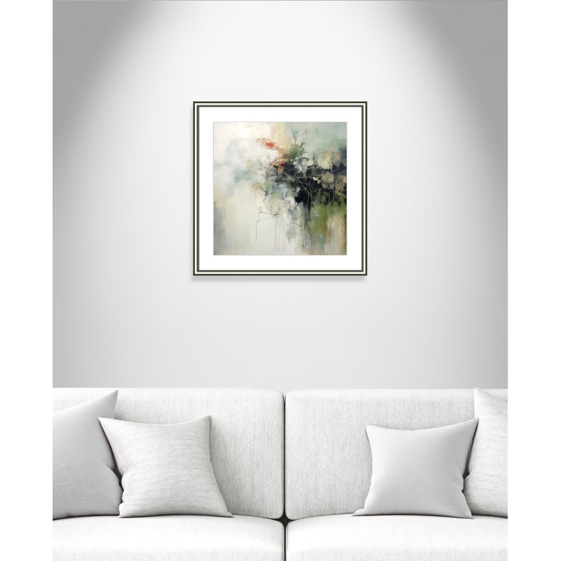 «Green Abstraction I Print» par Irena Orlov, L 24,75 po x H 24,75 po, Imprimé mat, Argent classique