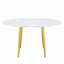 With a clever retractable mechanism, the White Pattern MDF table top and metal legs and has a smooth and delicate surface.The unique look creates the sleek silhouette of a modern home.