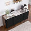 57'' Modern Luxury Credenza Sideboard Buffet Cabinet With Pandora Sintered Stone Table Top-115145401