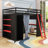 Full-Size Wooden Loft Bed with Integrated Workstation, Wardrobe, and Customizable Lighting-1742041595