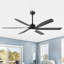 Grand ventilateur de plafond 64 po avec lumière DEL et télécommande-684312304-684312318