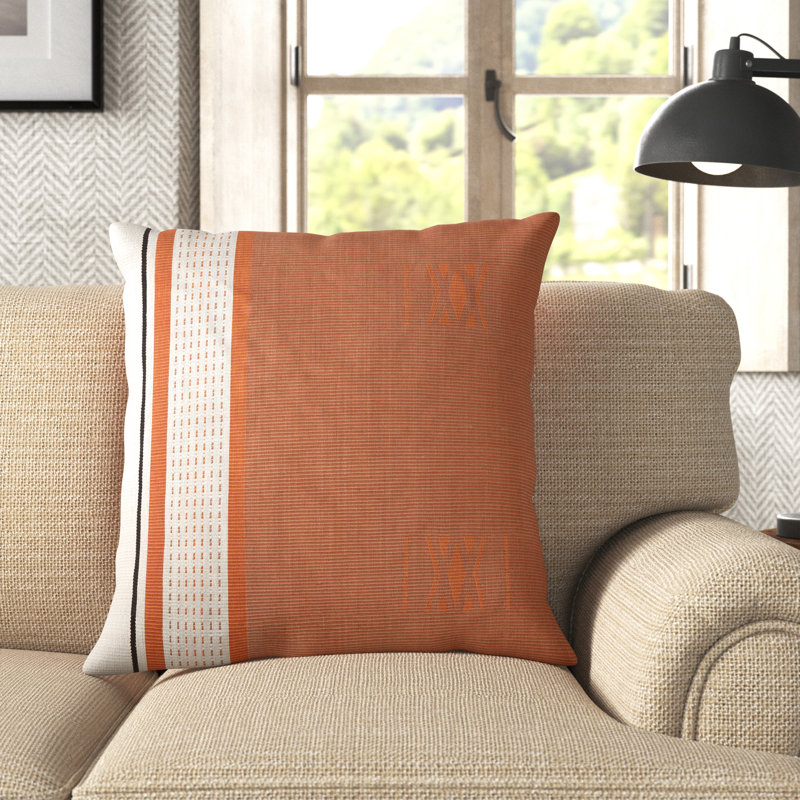 Housse et insert de coussin en coton Sahab, Mauve / terre cuite, Housse de coussin seulement - sans insert