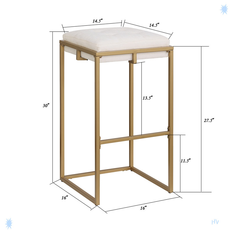 Tabouret de bar carré en tissu de chenille (ensemble de 2), 29.92