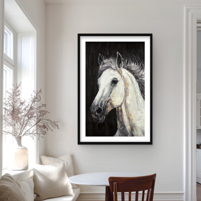 White Star Horse  Western Office Framed Matted Print Decor