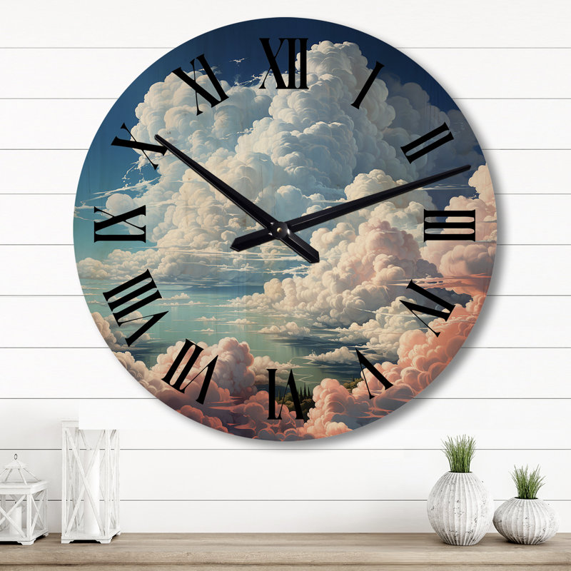 Horloge murale en bois massif Lyuda, Grand