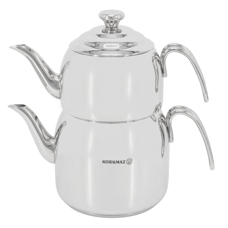 Korkmaz 118oz. Stainless Steel Teapot