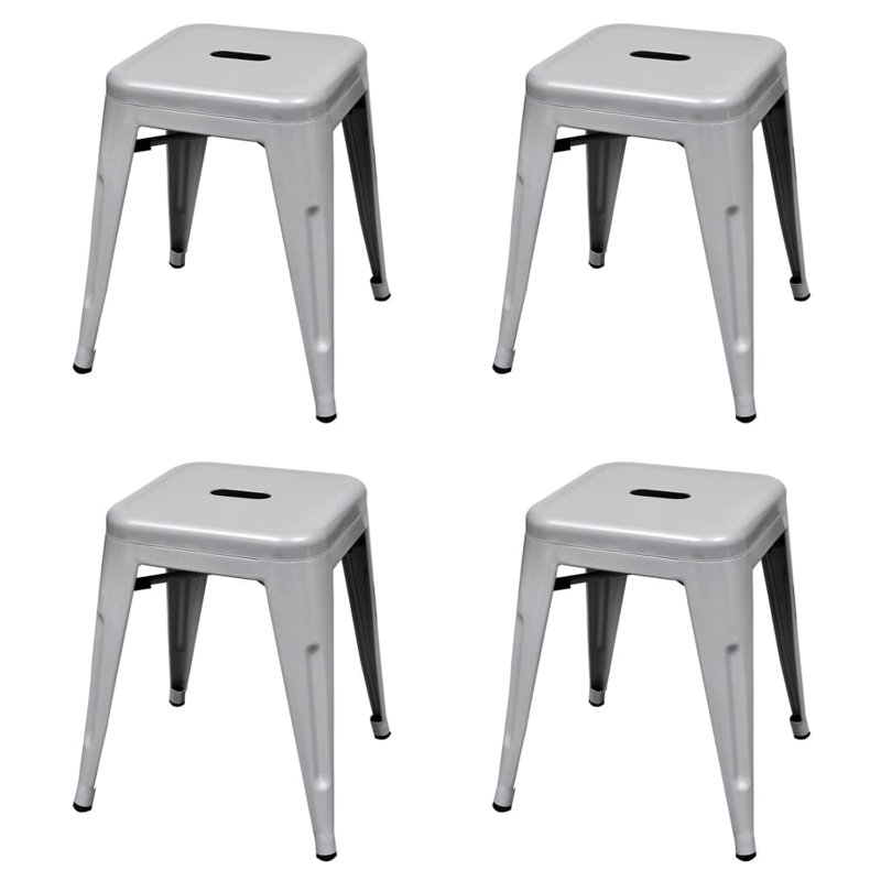 Hulsey Steel Accent Stool, Grey