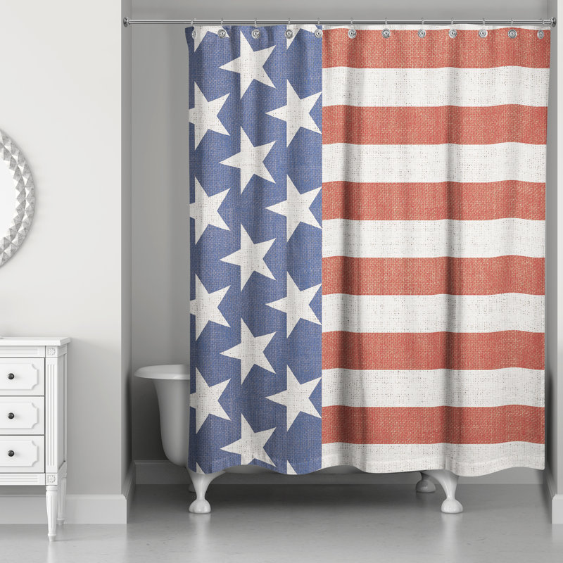 Rideau de douche simple drapeau rétro Dubon-Claros