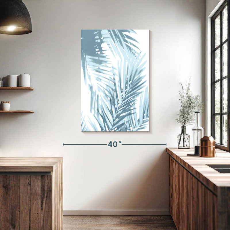 Harnek Palm Shadows Aqua I, H 39 po x l 26 po