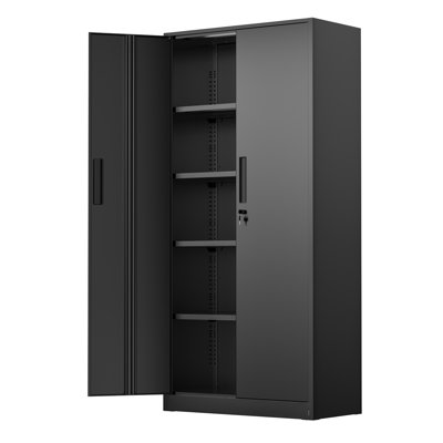 Armoires de rangement en acier à 5 tablettes avec serrure Lakenzie (H 72 po x l 32 po x P 16 po)